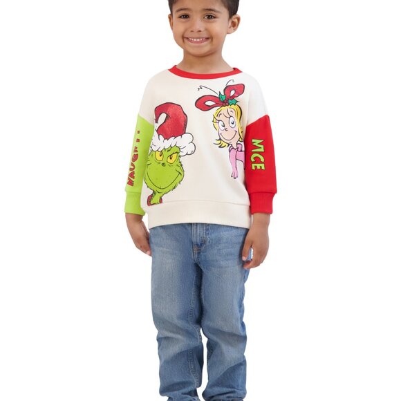 The Grinch Dr. Seuss Unisex Sweatshirt, Sizes 12M-5T, Naughty or Nice, NWT - Picture 3 of 7